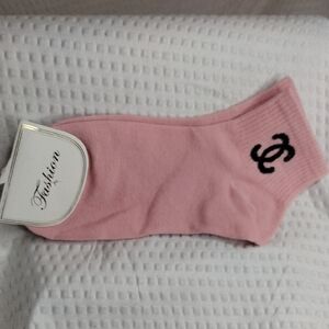Fashion Pink/Black Ankle Socks